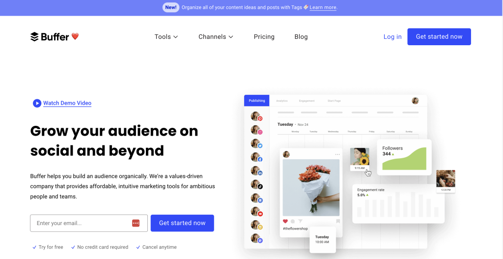 Buffer landing page