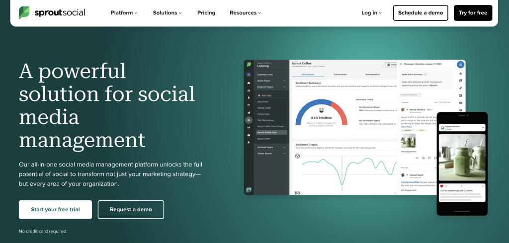 Sprout social landing page