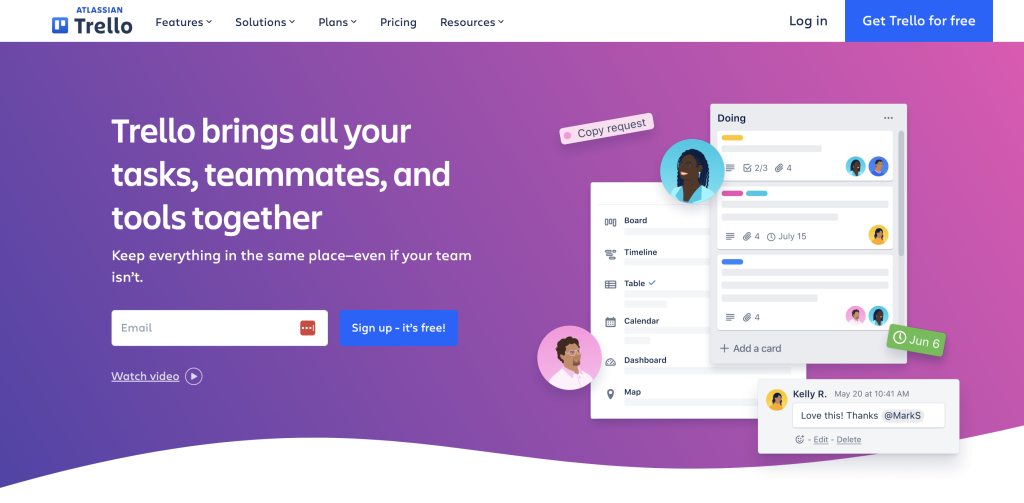 Trello landing page